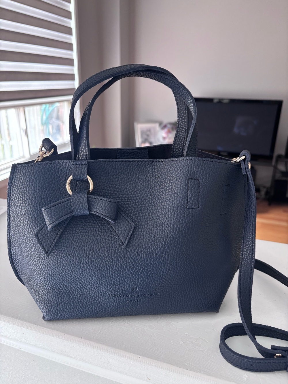 Navy Bow Accent Tote Bag - Women
